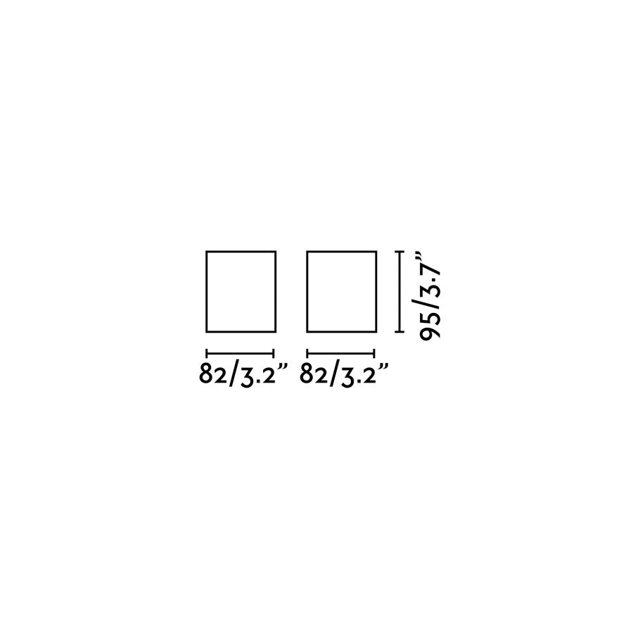 Plano con medidas de Plafón de Techo TECTO GU10 Blanco Mate 8W Faro