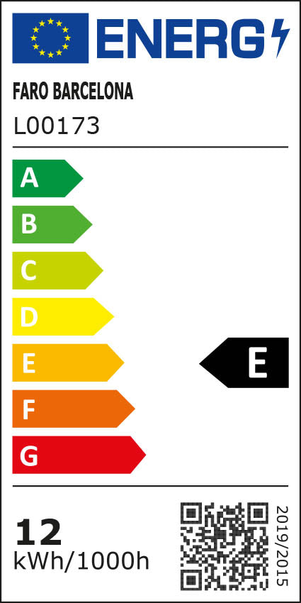 Etiqueta energética de Aplique de Baño LED NILO Luz Arriba y Abajo FARO - 60 cm · 12W, Negro · Ref. 63316