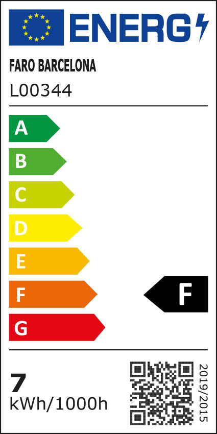 Etiqueta energética de Aplique de Baño LED TIDE 3000K Faro - 30 cm, Cromo · Ref. 63521