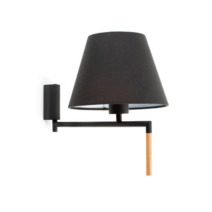 Aplique de Pared Ron con Pantalla de Bambú Faro - Gris oscuro/Negro | FARO · Ref. 64400-12