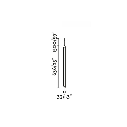 Plano con medidas de Colgante Empotrable Lumina 600 12W 2200K Negro FARO · Ref. 64602-131