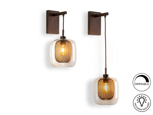 Aplique de Pared Fox 1 Luz Regulable en Altura Chocolate Schuller - vista principal | Schuller