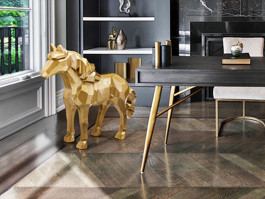 Figura Decorativa de Caballo Future Horse 103 cm Acabado Oro Schuller - imagen 2 | Schuller