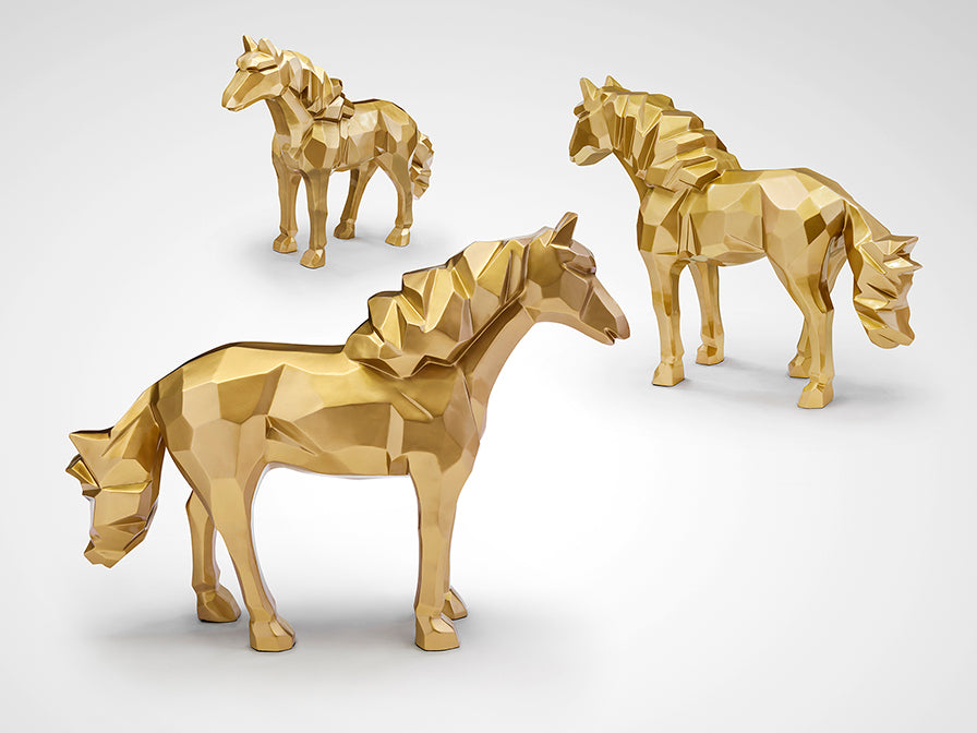 Figura Decorativa de Caballo Future Horse 103 cm Acabado Oro Schuller - imagen 3 | Schuller