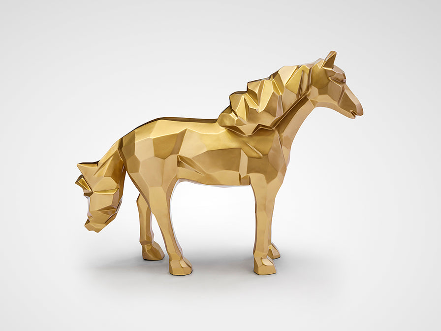 Figura Decorativa de Caballo Future Horse 103 cm Acabado Oro Schuller - vista principal | Schuller