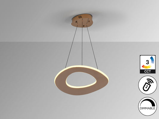 Lámpara Colgante LED Mirena 50 cm Oro Rosa con Mando Schuller en ambiente decorado | Schuller