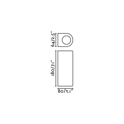 Plano con medidas de Aplique de Pared Exterior Estela Negro 2xGU10 FARO · Ref. 70327