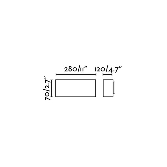 Plano con medidas de Aplique Exterior West 2 Gris Oscuro 15W Aluminio Faro