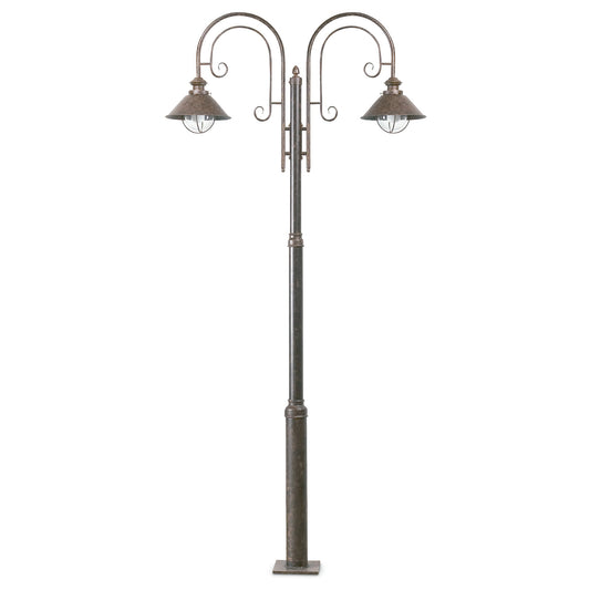 Farola de Exterior NÁUTICA 2L 225 cm E27 15W Marrón Óxido FARO - vista principal | FARO