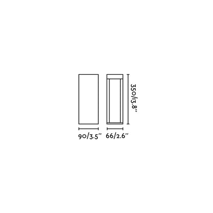 Plano con medidas de Baliza de Exterior CERLER FARO - 35 cm, Gris oscuro · Ref. 71940