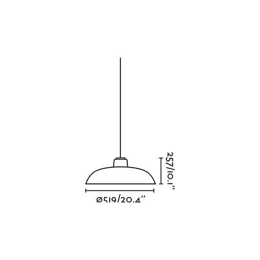 Plano con medidas de Luminaria de Suspensión Exterior SAGA Negra 12 W E27 FARO
