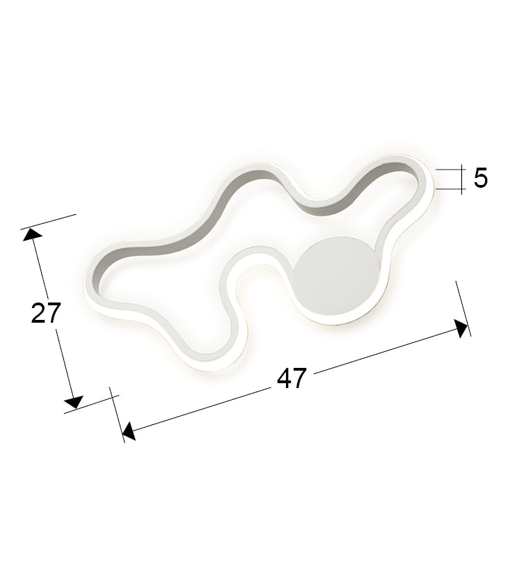 Plano con medidas de Aplique de Pared LED Marea 14W Blanco Arenado Schuller