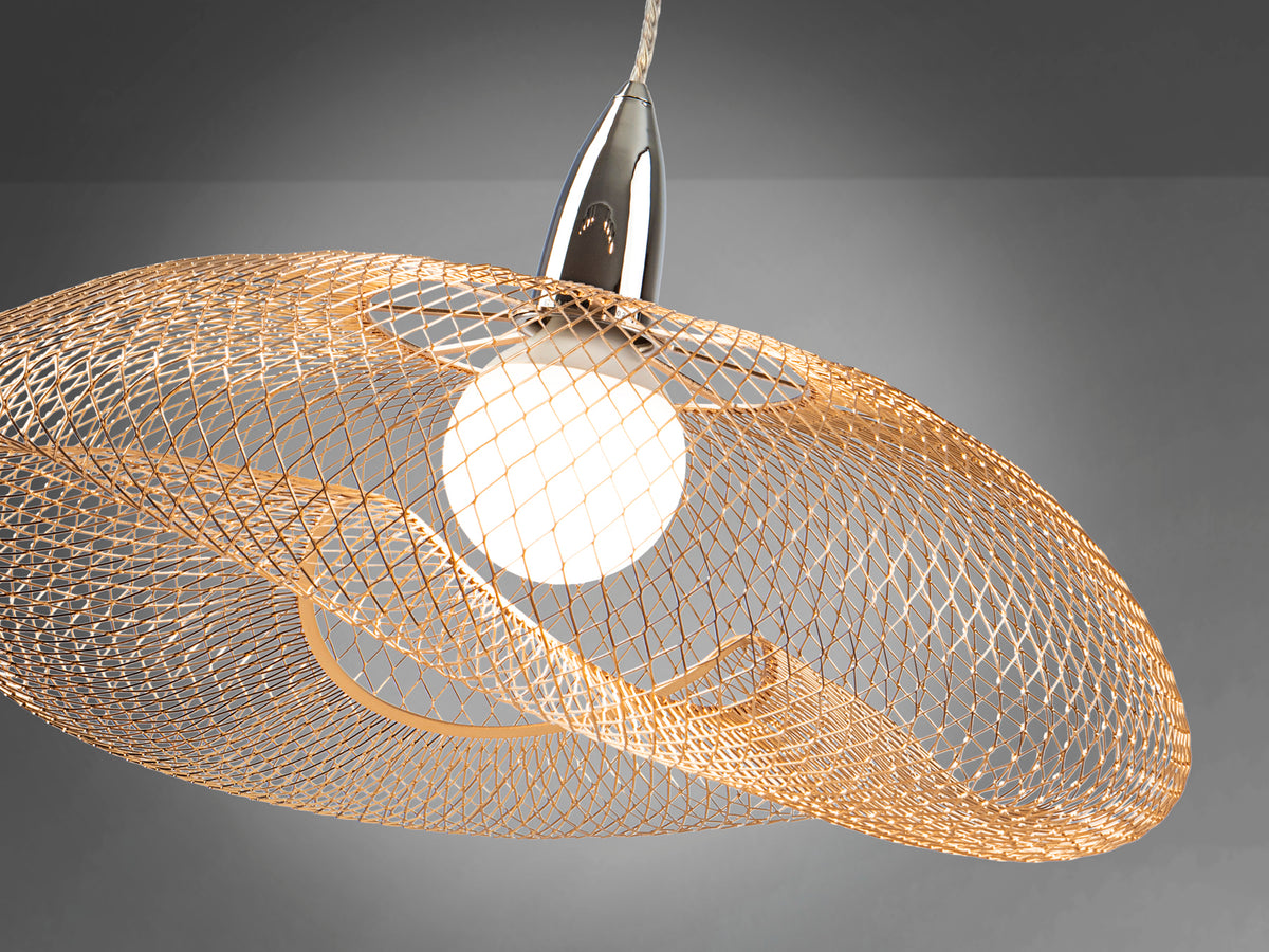 Lámpara Colgante Forma 1 Luz Cromo y Oro Schuller en ambiente decorado | Schuller