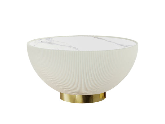 Mesa de Centro Redonda Candy 72 cm Blanco y Latón Schuller - vista principal | Schuller