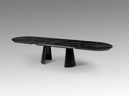 Mesa de Comedor Extensible Capri 206 cm Mármol Negro Schuller en ambiente decorado | Schuller