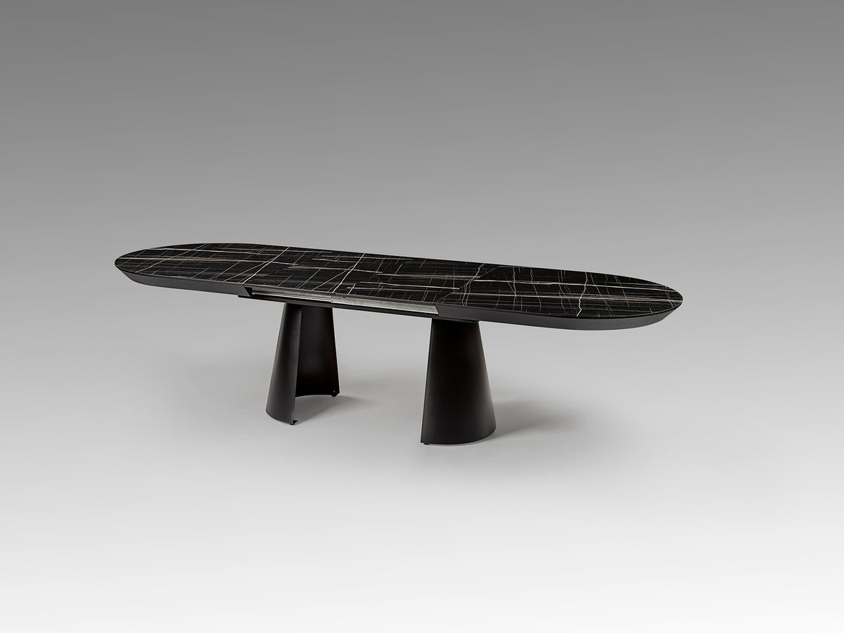 Mesa de Comedor Extensible Capri 206 cm Mármol Negro Schuller en ambiente decorado | Schuller