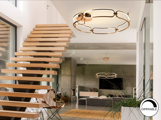 Plafón de Techo LED Colette 80 cm Oro Rosa Schuller en ambiente decorado | Schuller