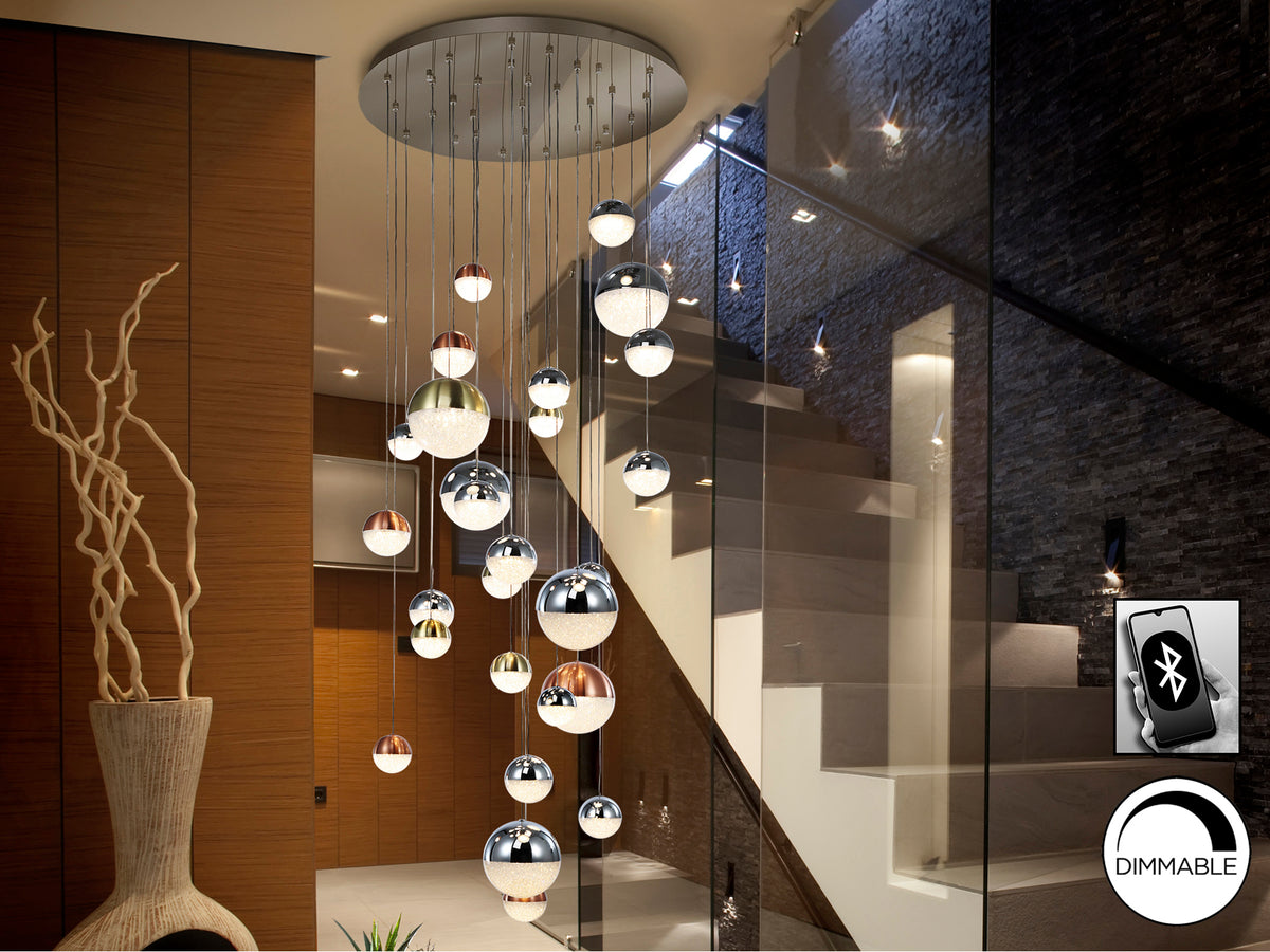 Lámpara Colgante LED Sphere 27 Luces Ø80 cm Dimable CCT Schuller en ambiente decorado | Schuller