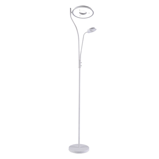 Lámpara de Pie GENOVA 179 cm LED 28W 3000-650 lm Blanca con Brazo Lectura Belair - vista principal | Interlusa