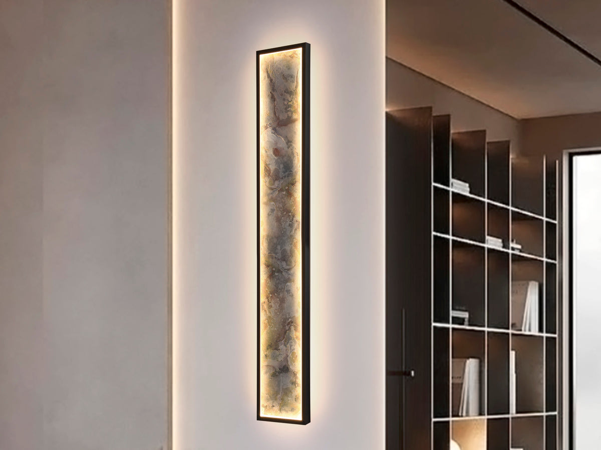 Aplique Plafón LED Stone 100 cm Negro CCT Schuller en ambiente decorado | Schuller