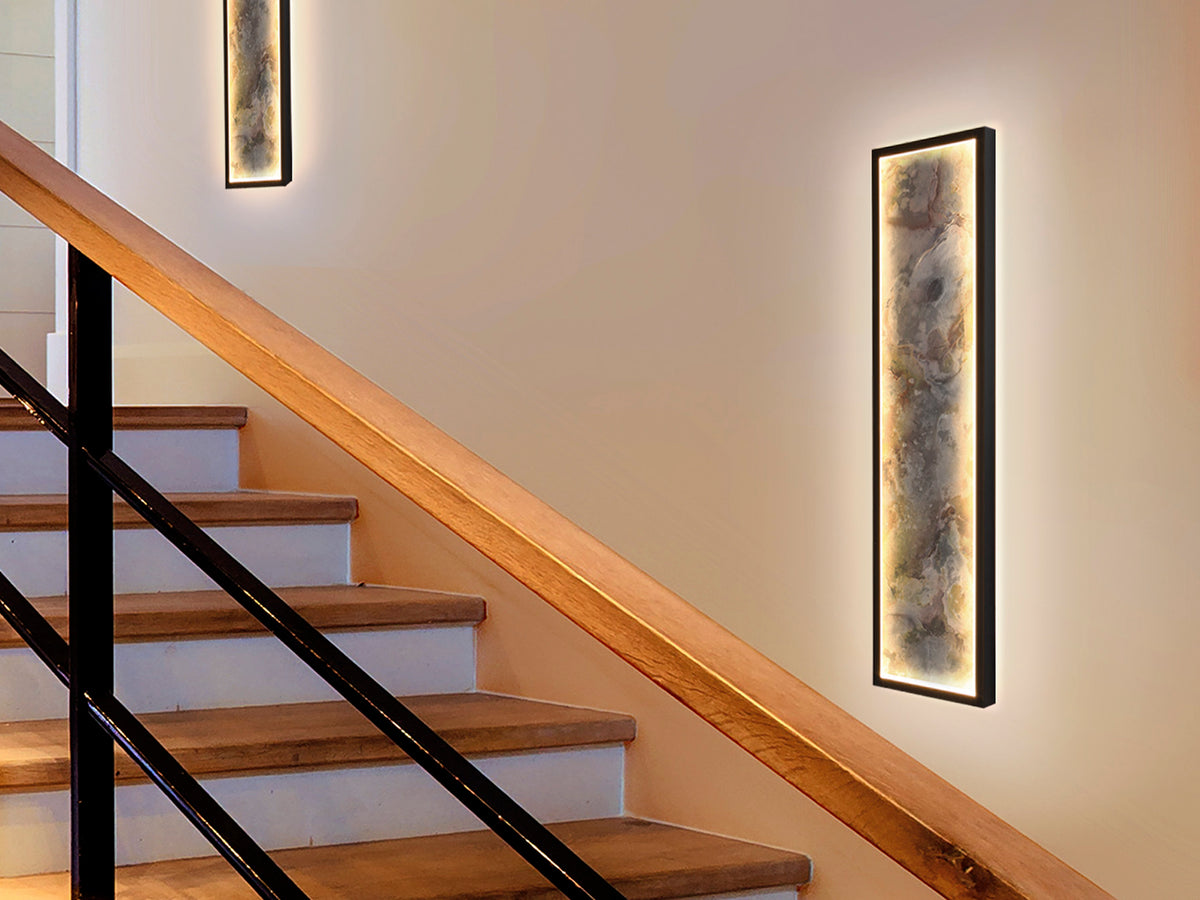 Aplique Plafón LED Stone 60 cm CCT Negro Schuller en ambiente decorado | Schuller