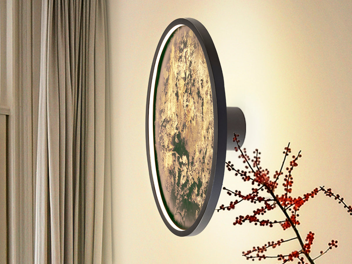 Aplique de Pared LED Stone 60 cm CCT Negro Schuller en ambiente decorado | Schuller