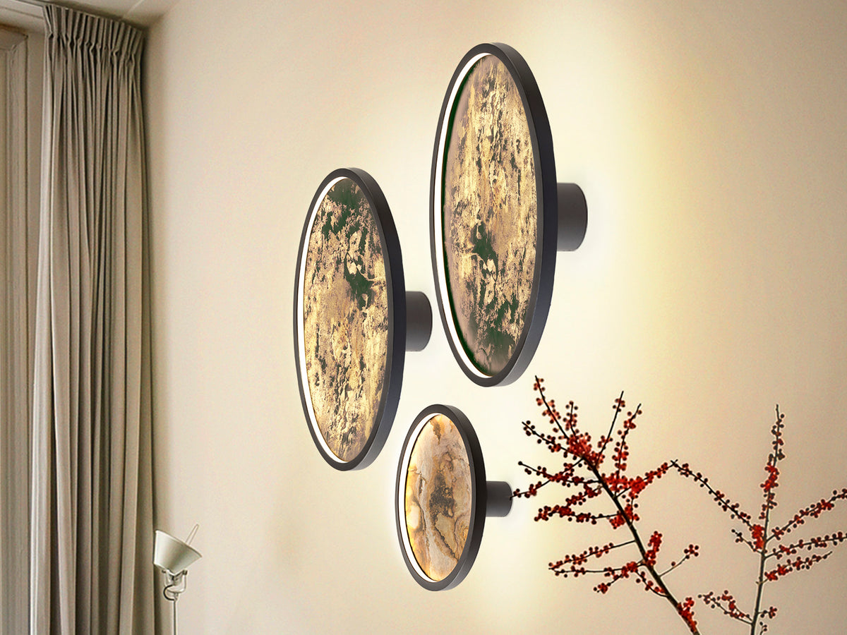 Aplique de Pared LED Stone 60 cm CCT Negro Schuller en ambiente decorado | Schuller