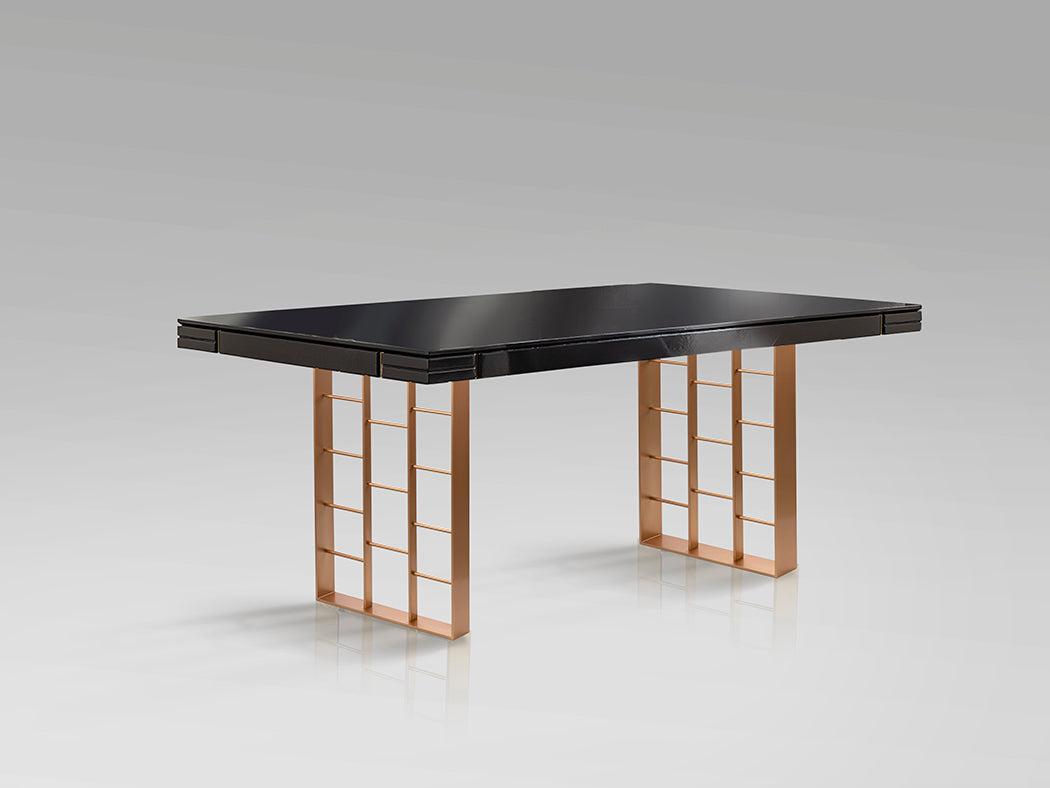 Mesa de Comedor Vita 200 cm Gris Antracita y Oro Rosa Schuller - vista principal | Schuller