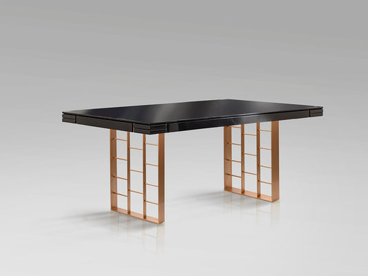 Mesa de Comedor Vita 200 cm Gris Antracita y Oro Rosa Schuller - vista principal | Schuller