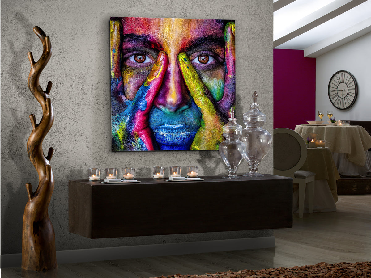 Fotografía Impresa en Cristal Templado Colores 100x100 cm Schuller en ambiente decorado | Schuller