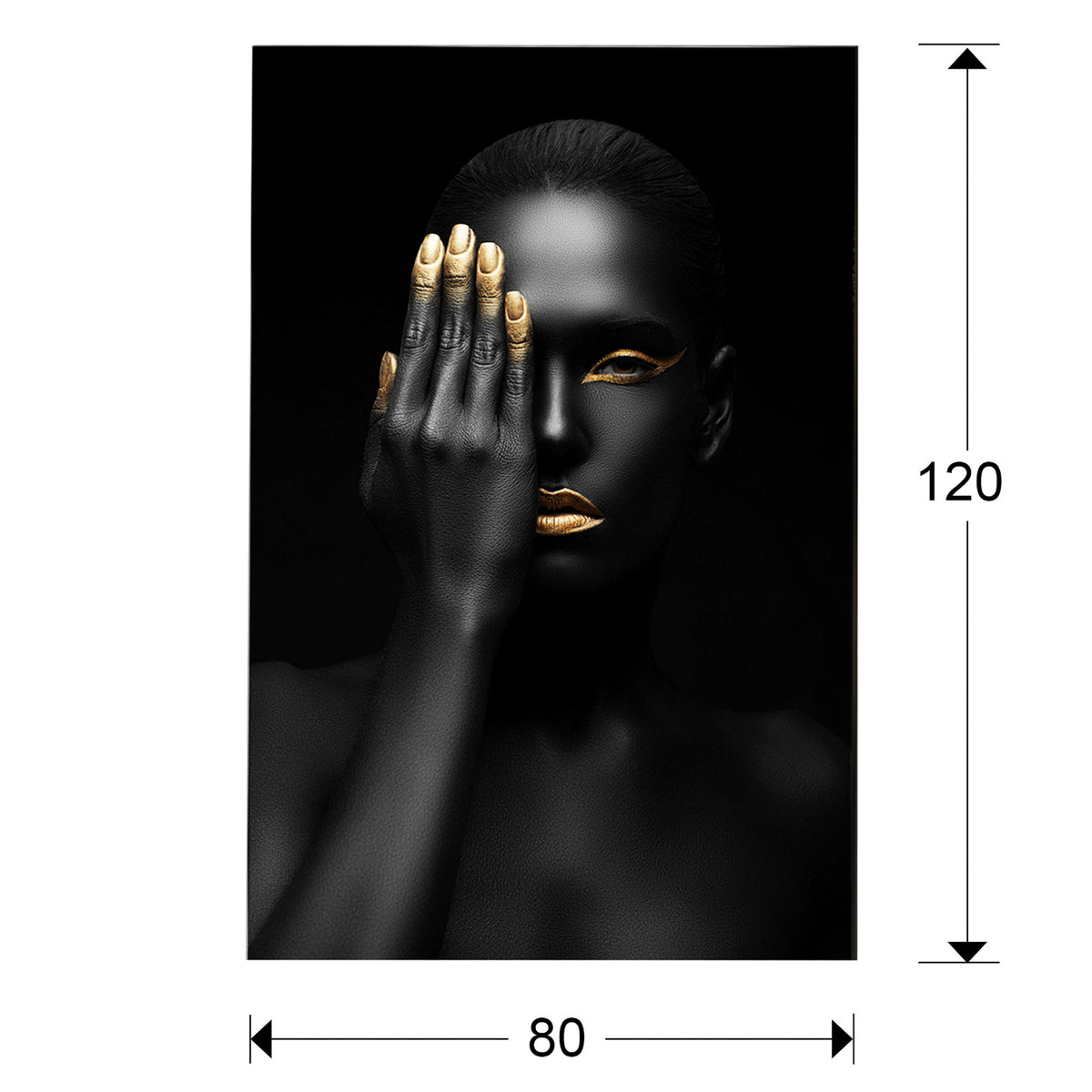 Plano con medidas de Fotografía Impresa Oronegro 80x120 cm Cristal Templado Schuller