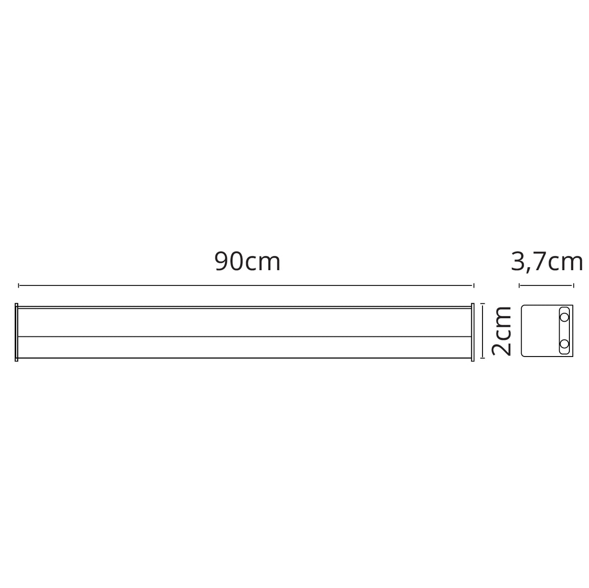 Regleta LED AXINITE 90 cm 12W Luz Cálida Blanco LUMIT Interlusa - imagen 3 | Interlusa