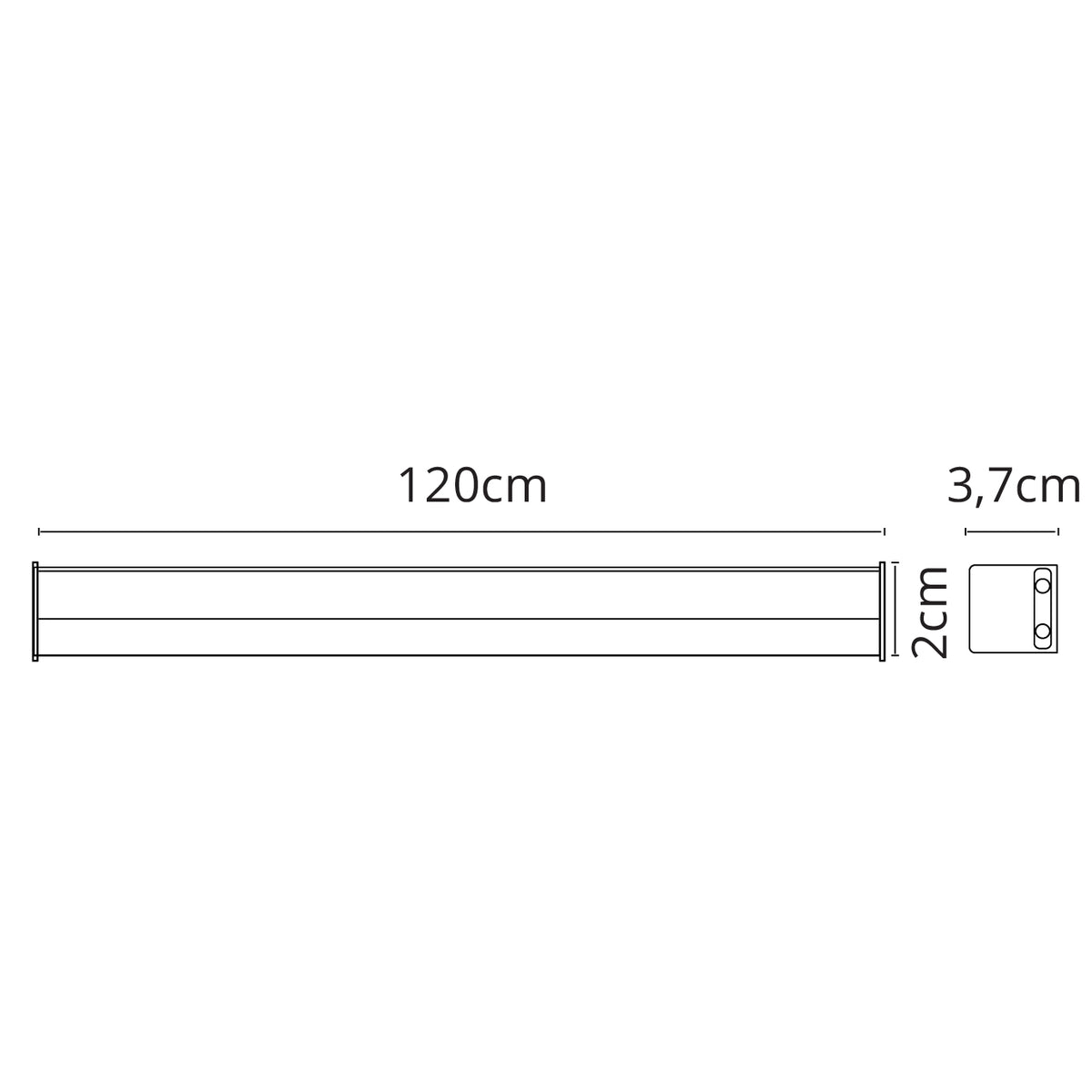 Regleta LED AXINITE 120 cm 16W con Interruptor Blanco LUMIT Interlusa - imagen 3 | Interlusa