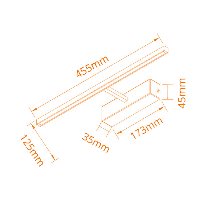 Iluminacuadros LED RIVERA 8W 45 cm Cromo LUMIT Interlusa - imagen 3 | Interlusa