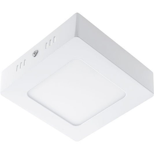 Plafón LED PESETA Cuadrado 12 cm 6W 4000K Blanco Interlusa - Vista frontal principal en fondo blanco | LuzGurú
