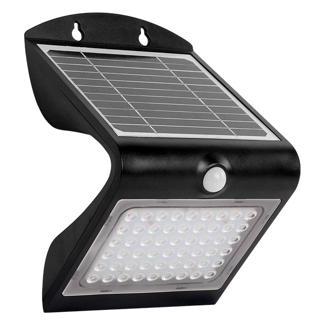 Aplique Solar Exterior SOLARIS 4W 500lm con Sensor Negro Lumit - vista principal | Interlusa