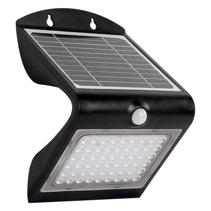 Aplique Solar Exterior SOLARIS 4W 500lm con Sensor Negro Lumit - vista principal | Interlusa