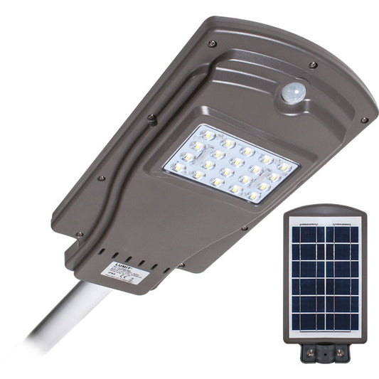 Aplique Solar de Exterior STREET 20W con Sensor IP65 Gris Lumit - vista principal | Interlusa