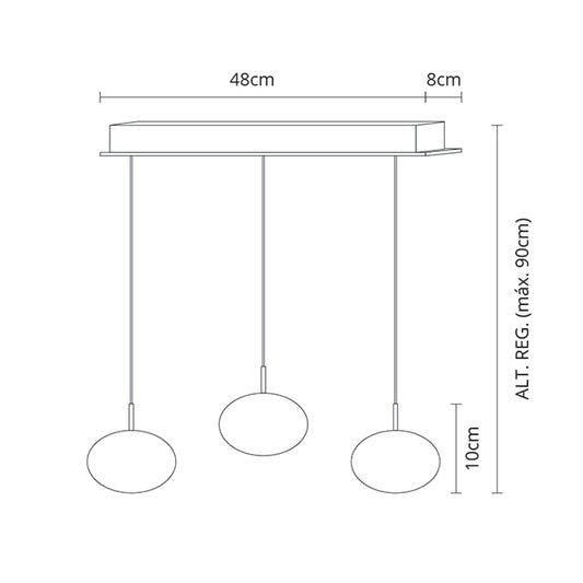 Lámpara de Techo PLANETT 48 cm LED 3x8W 1800lm 3300K Champán Lumit - imagen 2 | Interlusa