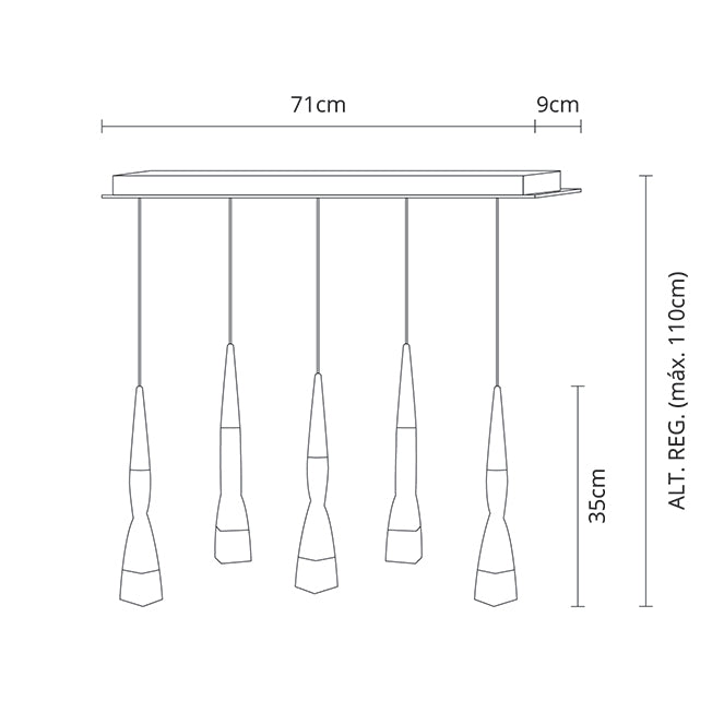 Lámpara de Techo METEOR LED 35W Champán Interlusa - imagen 2 | Interlusa