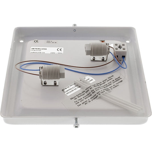 Base para Plafón MURCIA 19,5 cm Cuadrada 2xG9 Blanco Interlusa - vista principal | Interlusa