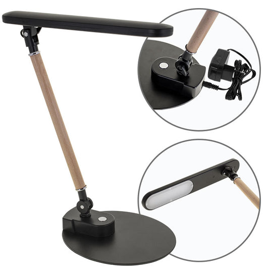 Lámpara de Sobremesa DAISY 30 cm LED 5W 280 lm 4000K Negro Madera Lumit - vista principal | Interlusa