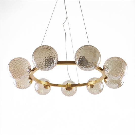 Lámpara Colgante ANDREZA 32W LED 87 cm Bronce y Cristal Ámbar LUMIT Interlusa - imagen 2 | Interlusa