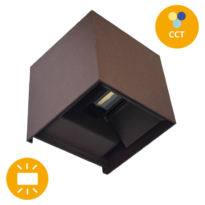 Aplique Exterior LED SOR CCT 2x5W IP65 Cuadrado Óxido Lumit - vista principal | Interlusa