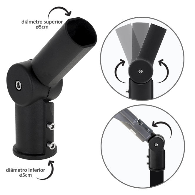 Adaptador para Aplique de Calle Pasteur 24,5 cm Negro Lumit - vista principal | Interlusa