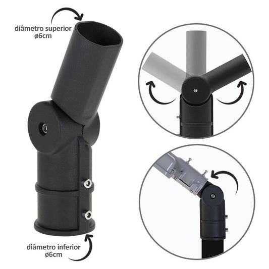 Adaptador para Aplique de Calle Pasteur 26,2 cm Negro Lumit - vista principal | Interlusa