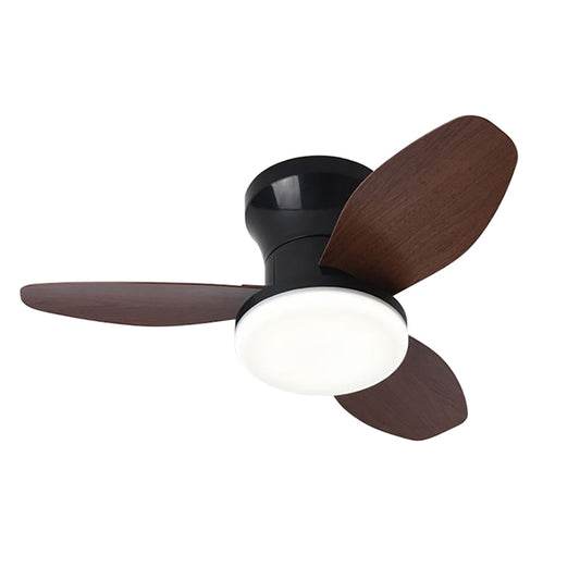 Ventilador BELAIR TAURO MINI Negro/Cerezo con Luz LED - 3 Aspas - LUZGURÚ