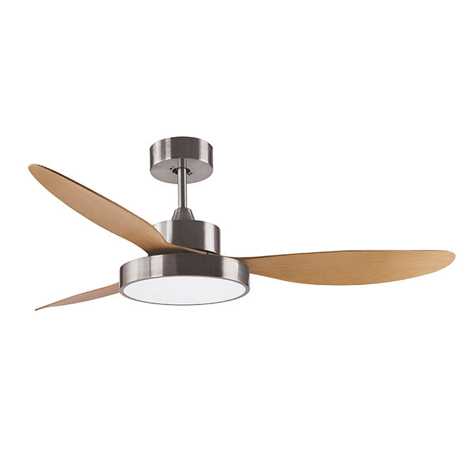 SHAKESPEAR B-2653SN - Ventilador de Techo TULUM Niquel/Haya con Luz LED - LUZGURÚ
