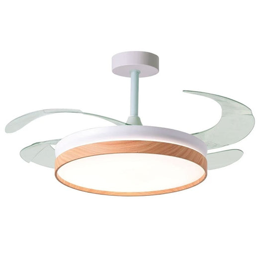 Ventilador de Techo con Luz Cosmos ECO 108 cm Aspas Retráctiles Blanco y Haya Belair - vista principal | Interlusa · Ref. B-28400WO ECO
