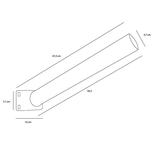 Brazo para Aplique de Calle Solar Street Light 50 cm Blanco Techtouch - imagen 2 | Interlusa